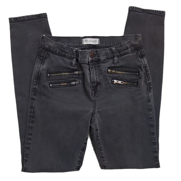Madewell Skinny Skinny Double Zipper Charcoal Size 28 - Picture 1 of 12